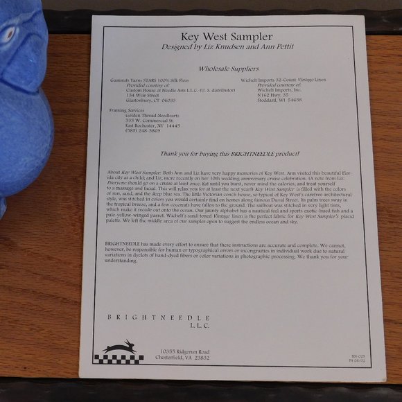 Brightneedle Key West Sampler cross stitch chart Duval Street pink house pattern - Picture 9 of 16